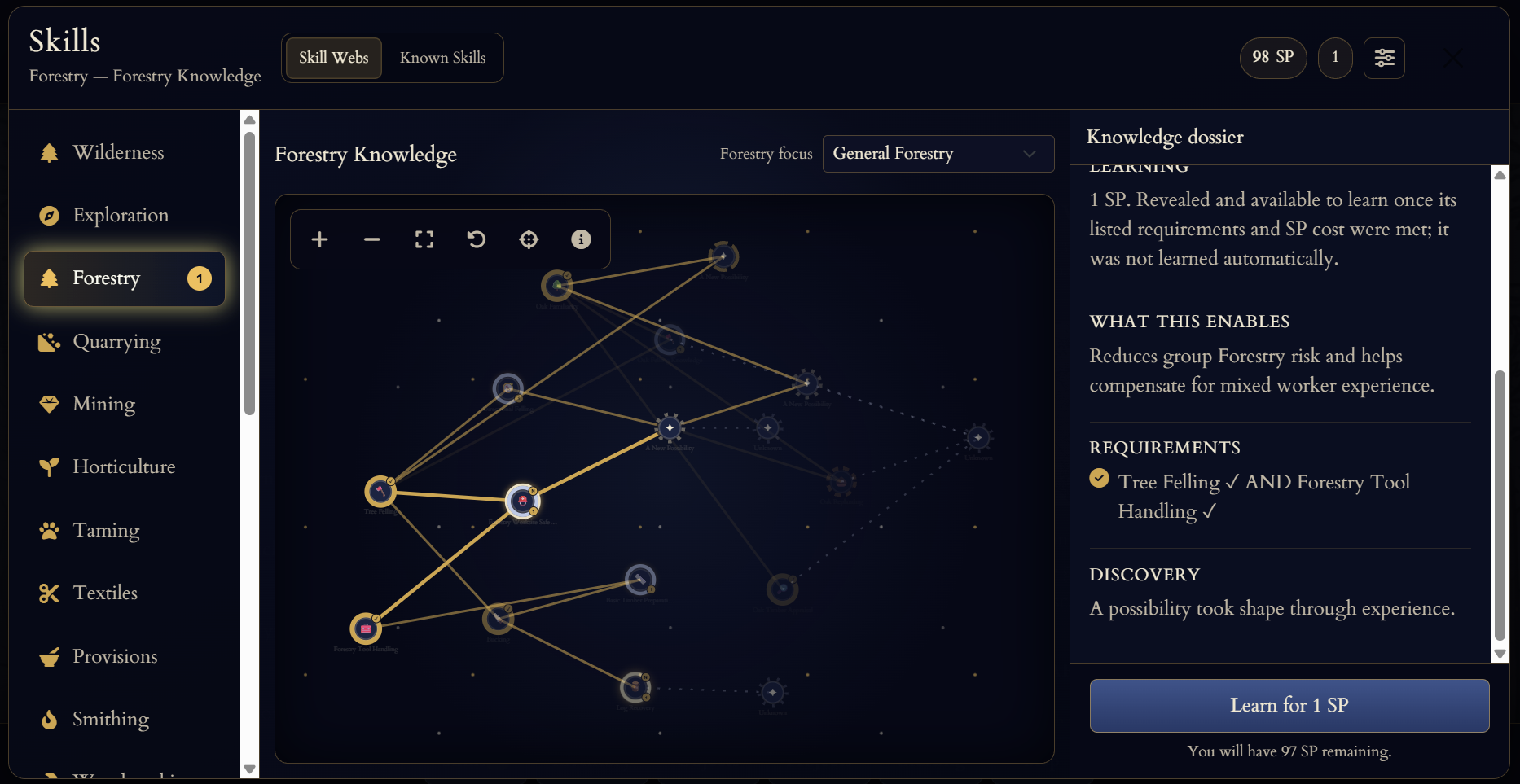 Celestial Fall skills web interface