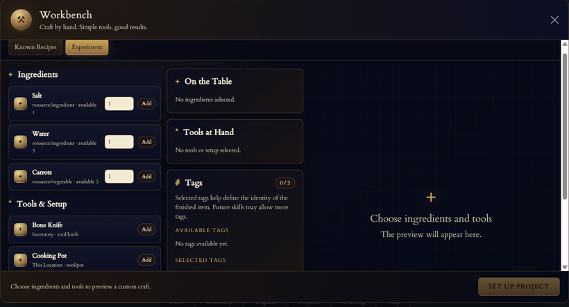 Celestial Fall skills and crafting screenshot