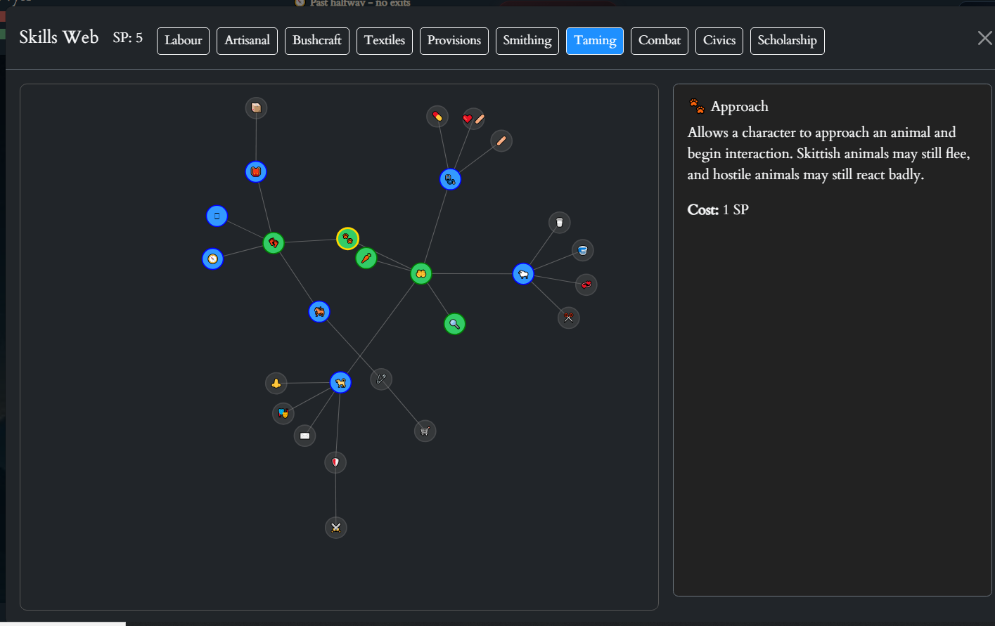 Celestial Fall skills web interface